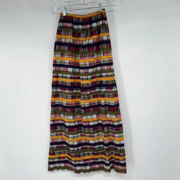 VTG New Deadstock New Issues Maxi Skirt Womens XS Multicolor Plaid A-Line TW7028 - Picture 1 of 7